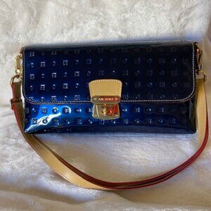 Gorgeous Arcadia Midnight Blue Patent Leather Purse
